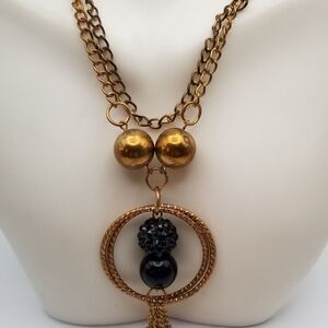 Tibetan  amulet styled gold tone chain necklace royal statement🤩 H